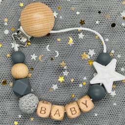 Custom Name Personalise Beech Baby Boy Girl Pacifier Clips Holder Chain Chew Silicone Crown Infant Newborn Teether Teething Gift