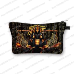 Egyptian Art Print Cosmetic Case Women Makeup Bags Egypt Pharaoh Anubis Toiletry Bag Small Handbag Lipstick Holder Cosmetic Bag