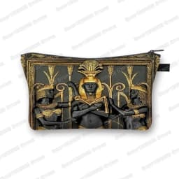 Egyptian Art Print Cosmetic Case Women Makeup Bags Egypt Pharaoh Anubis Toiletry Bag Small Handbag Lipstick Holder Cosmetic Bag