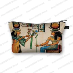 Egyptian Art Print Cosmetic Case Women Makeup Bags Egypt Pharaoh Anubis Toiletry Bag Small Handbag Lipstick Holder Cosmetic Bag