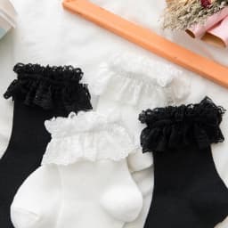 Woman Socks Lolita Style Black White Ruffle Socks Mesh Thin Lace Sweet Girls Japanese Fashion Lolita Kawaii Cute Socks Women