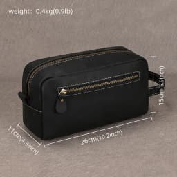 Cowhide Toiletry Bag Men Leather Cosmetic Bag Man Woman Wash Bag Storage Bags Genuine Leather Handbag For Make Up Dopp Kit Male