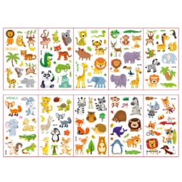 10 Sheets/Set Animal Dinosaur Space Watch Children's Tattoo Stickers Face Arm Body Waterproof Temporary Tattoo for Kids Gift