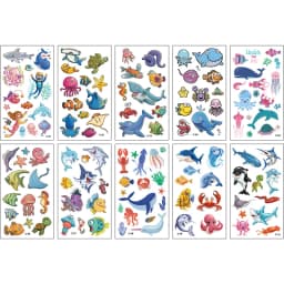 10 Sheets/Set Animal Dinosaur Space Watch Children's Tattoo Stickers Face Arm Body Waterproof Temporary Tattoo for Kids Gift