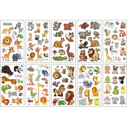 10 Sheets/Set Animal Dinosaur Space Watch Children's Tattoo Stickers Face Arm Body Waterproof Temporary Tattoo for Kids Gift