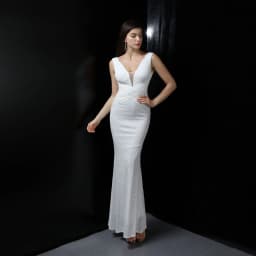 DEERVEADO Elegant V Neck Sequin Evening Dress Long Women's Mermaid Formal Dress Party Gown Bodycon Maxi Prom Dress