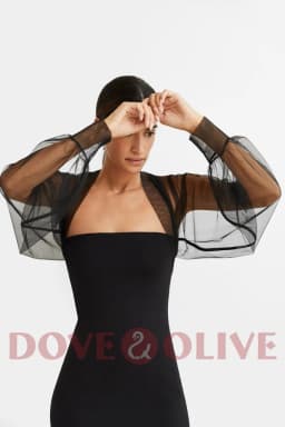 Black Wedding Boleros 2025 Long Sleeves Tulle Party Jacket Formal Special Occasion Capes Women Accessories