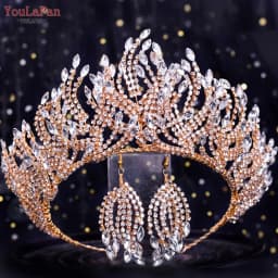 YouLaPan HP399 Vintage Bridal Crown And Tiara Shining Crystal Wedding Headband Bridal Hair Accessories Luxury Wedding Jewelry