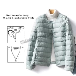 Women Liner Duck Down Jacket O-neck Variable V-neck 2024 New Female Winter Keep Warm Collarless Ultralight Quilted Puffer Coat