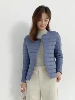 Women Liner Duck Down Jacket O-neck Variable V-neck 2024 New Female Winter Keep Warm Collarless Ultralight Quilted Puffer Coat