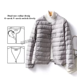 Women Liner Duck Down Jacket O-neck Variable V-neck 2024 New Female Winter Keep Warm Collarless Ultralight Quilted Puffer Coat