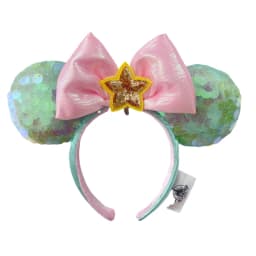 New Disney Mickey Mouse Ears Headband Space mountain Lunar New Year Minnie Bow Pink Sequins Cartoon Anime Headdress Headband Gif