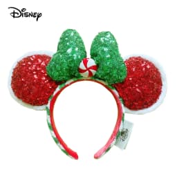 New Disney Mickey Mouse Ears Headband Space mountain Lunar New Year Minnie Bow Pink Sequins Cartoon Anime Headdress Headband Gif