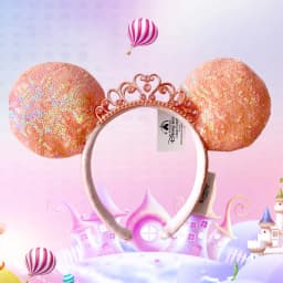New Disney Mickey Mouse Ears Headband Space mountain Lunar New Year Minnie Bow Pink Sequins Cartoon Anime Headdress Headband Gif