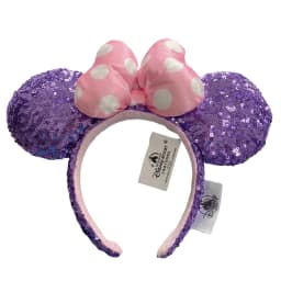 New Disney Mickey Mouse Ears Headband Space mountain Lunar New Year Minnie Bow Pink Sequins Cartoon Anime Headdress Headband Gif