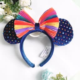 New Disney Mickey Mouse Ears Headband Space mountain Lunar New Year Minnie Bow Pink Sequins Cartoon Anime Headdress Headband Gif