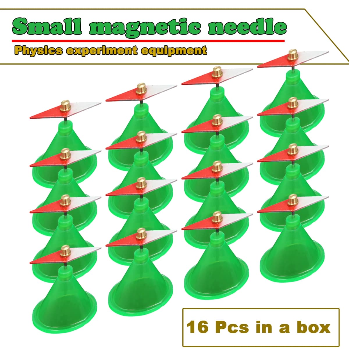 16 Pieces Physical Experimental Equipment Instrument Electromagnetism Rhombus Small Diamond-Shaped Magnetic Needle
