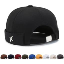 Spring New X Logo Melon Skin Hat Unisex Polyester Fiber Dome Hat Fashionable Street Style Beanie Sailor Landlord Hats