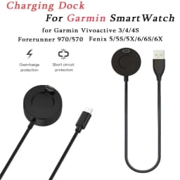 Charger For Garmin Vivoactive 5/6,Forerunner 55/165/265/965,Fenix 8/7/6 Charging Base,Suitable for Garmin Watch Charging Cable