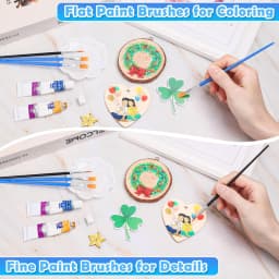 100pcs Paint Brushes Set for Students Acrylic with Flat Round Pointed Paint Brushes Craft Watercolor Oil Painting Brushes
