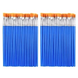 100pcs Paint Brushes Set for Students Acrylic with Flat Round Pointed Paint Brushes Craft Watercolor Oil Painting Brushes