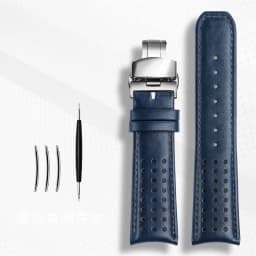 Genuine Leather Watchband For CITIZEN Blue Angel Watch AT8020-54L/8020-03L/JY8078 Curved End Watches Bracelet Strap 22mm 23mm
