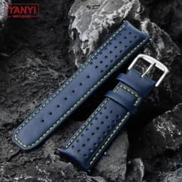 Genuine Leather Watchband For CITIZEN Blue Angel Watch AT8020-54L/8020-03L/JY8078 Curved End Watches Bracelet Strap 22mm 23mm