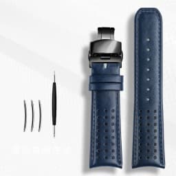 Genuine Leather Watchband For CITIZEN Blue Angel Watch AT8020-54L/8020-03L/JY8078 Curved End Watches Bracelet Strap 22mm 23mm
