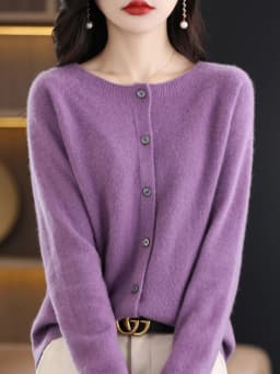Women Cashmere Sweater 100% Merino Wool Knitted Cardigan Autumn Winter Knitwear O-Neck Female Solid Color Casual Fashion Top