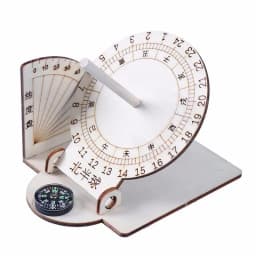 1 PCS DIY Equatorial Sundial Clock Wooden Scientific Model Teaching Aid Educational Toys For Kids Desk Craft Accessories