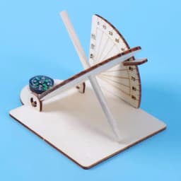 1 PCS DIY Equatorial Sundial Clock Wooden Scientific Model Teaching Aid Educational Toys For Kids Desk Craft Accessories