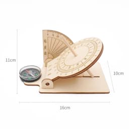 1 PCS DIY Equatorial Sundial Clock Wooden Scientific Model Teaching Aid Educational Toys For Kids Desk Craft Accessories