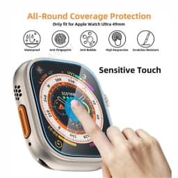 2Pcs Tempered Glass Film For Apple Watch Ultra 2 49mm With Alignment Tool Screen Protector for Watch Ultra 49mm Easy Install Kit