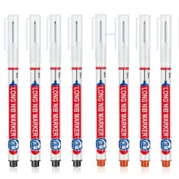 5-8Pcs/Set 20mm Deep Hole Long Nib Head Markers for Woodworking Decoration Waterproof Multi-Purpose Metal Perforating Paint Pen