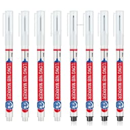 5-8Pcs/Set 20mm Deep Hole Long Nib Head Markers for Woodworking Decoration Waterproof Multi-Purpose Metal Perforating Paint Pen