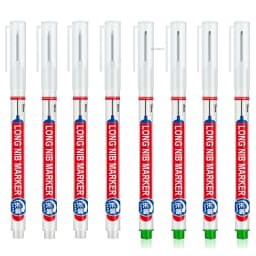 5-8Pcs/Set 20mm Deep Hole Long Nib Head Markers for Woodworking Decoration Waterproof Multi-Purpose Metal Perforating Paint Pen