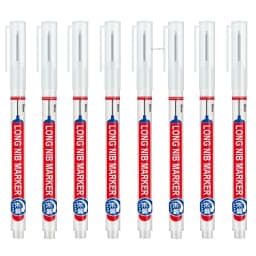 5-8Pcs/Set 20mm Deep Hole Long Nib Head Markers for Woodworking Decoration Waterproof Multi-Purpose Metal Perforating Paint Pen