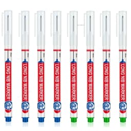 5-8Pcs/Set 20mm Deep Hole Long Nib Head Markers for Woodworking Decoration Waterproof Multi-Purpose Metal Perforating Paint Pen