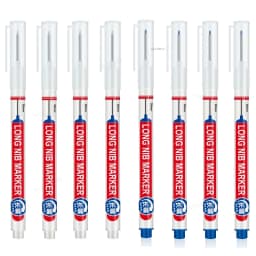 5-8Pcs/Set 20mm Deep Hole Long Nib Head Markers for Woodworking Decoration Waterproof Multi-Purpose Metal Perforating Paint Pen