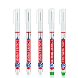 5-8Pcs/Set 20mm Deep Hole Long Nib Head Markers for Woodworking Decoration Waterproof Multi-Purpose Metal Perforating Paint Pen
