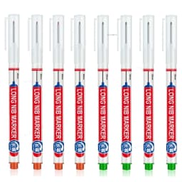 5-8Pcs/Set 20mm Deep Hole Long Nib Head Markers for Woodworking Decoration Waterproof Multi-Purpose Metal Perforating Paint Pen