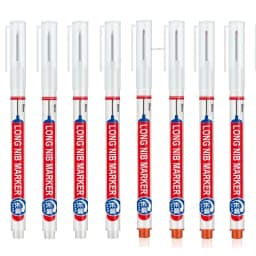 5-8Pcs/Set 20mm Deep Hole Long Nib Head Markers for Woodworking Decoration Waterproof Multi-Purpose Metal Perforating Paint Pen