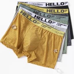 6 Pieces of Mesh Ice Silk Boxing Shorts for Men's Underwear Breathable Sexy Slim Fit and Seamless Flat Corner Pants Plus Size 4X