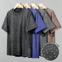 Men's Women Washed Vintage T-Shirts Street Hip Hop Retro Punk T Shirt Harajuku Casual Cotton Short Sleeve Couple TShirts Tees