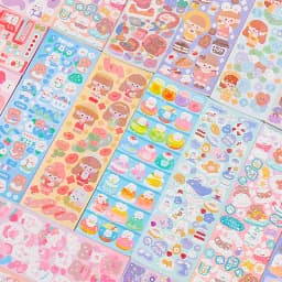 10-200Pcs Kawaii Handbook Stickers Cartoon Collage Laser Sticker DIY Decorative Scrapbooking Journals Stationery School Supplies