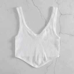 Harajuku Basic Crop Tops Rib Knit Crop Tops Women Sexy Seamless Deep V Neck Tank Top Fashion Bra Sleeveless Backless Sports Vest