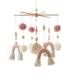 Baby Crib Mobile Wooden Wind Chime Bed Bell,Animal Crib Mobile With Music for Girls and Boys,Comfort Crib Hanging Bracket Toy