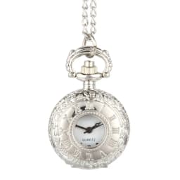 Fashion Vintage Alloy Number Dual Time Display Clock Necklace Chain Watches Birthday Gifts