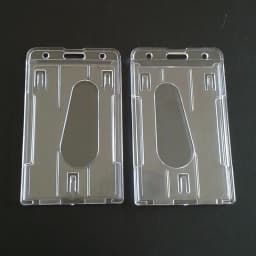 Thumb Card Case Transparent Plastic ID Tag Name Badge Holder Nurse Staff Work Card Cover Protector Bus Pass Card Sleeve