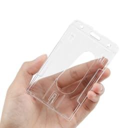 Thumb Card Case Transparent Plastic ID Tag Name Badge Holder Nurse Staff Work Card Cover Protector Bus Pass Card Sleeve
